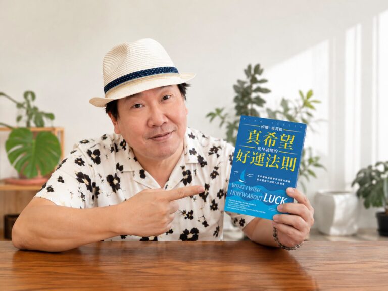 Vito大叔手持婷娜・希莉格著作《真希望我早就懂的好運法則》